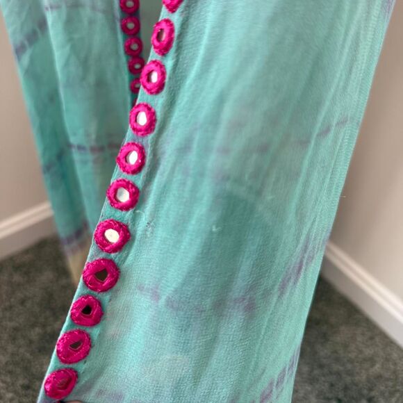 Victoria’s Secret Sheer Pink and Teal ombre Cover Up / Robe Size S/M - Picture 6 of 8